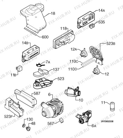 Взрыв-схема посудомоечной машины Privileg 691056_11070 - Схема узла Electrical equipment 268